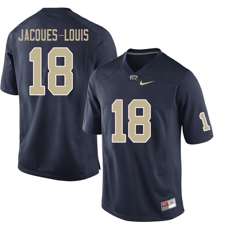 Men #18 Shocky Jacques-Louis Pittsburgh Panthers College Football Jerseys Sale-Navy